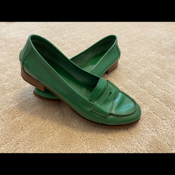 prada loafers green